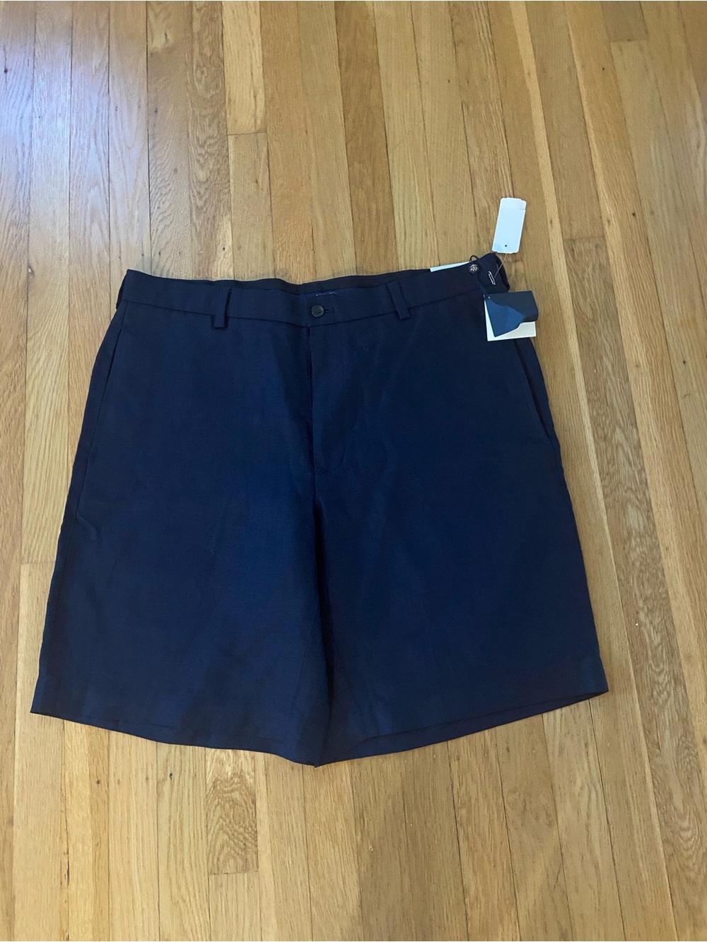 Men's Navy 100% Linen Shorts